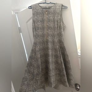 Donna Karen off-white professional, dressy, fit and flare dress. Soft cotton.